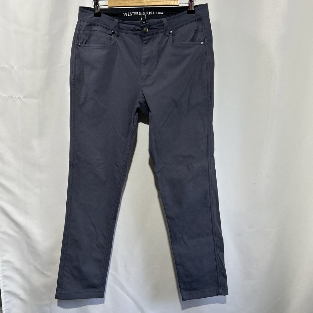Western Rise Pants Mens 32X31 Dark Gray Evolution Slim Fit Chino Hiking Stretch